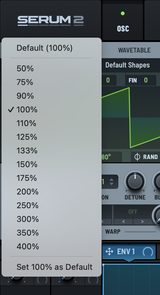 Resize Menu